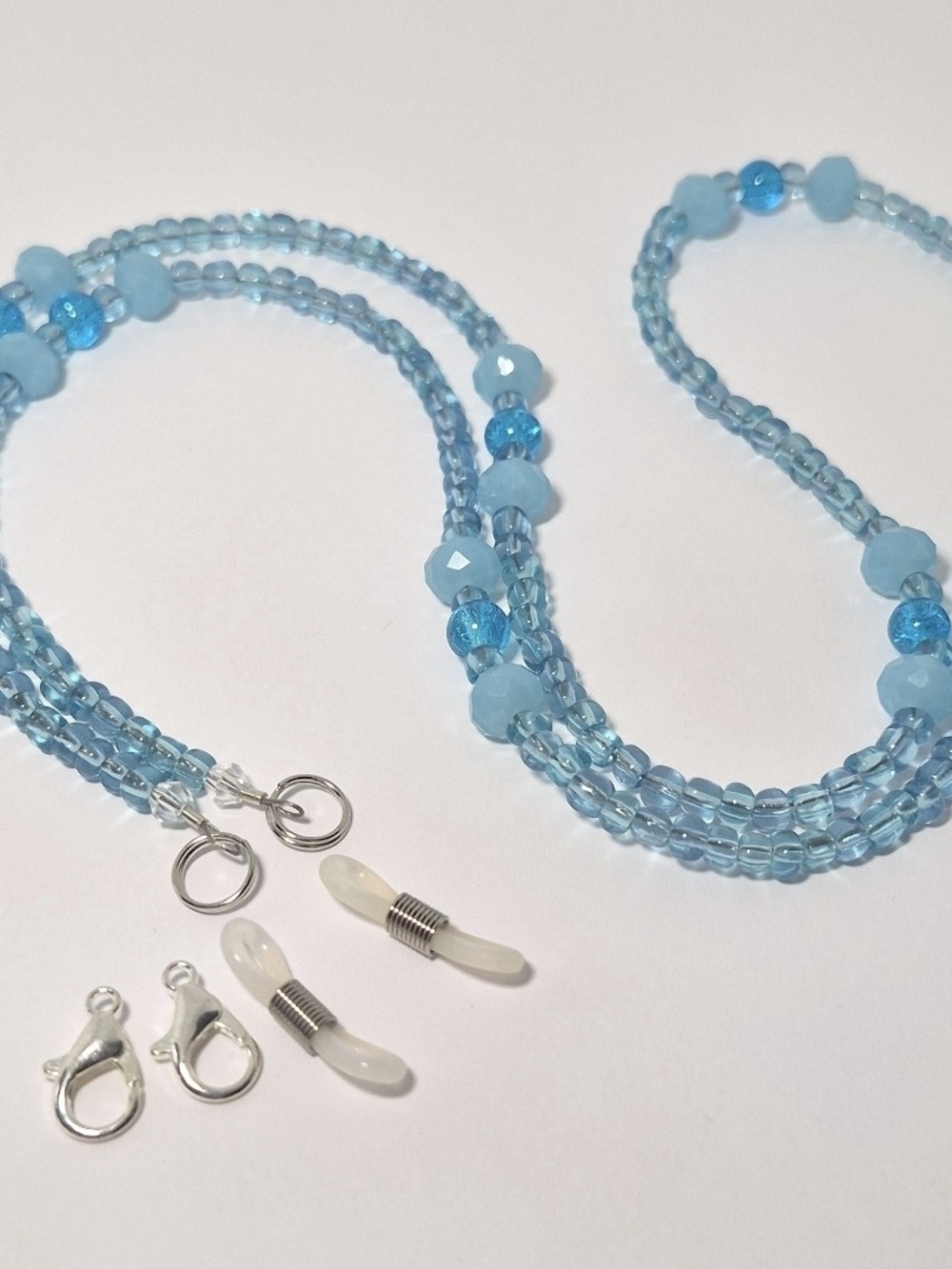 Blue Beaded Womens Eyewear Chain Eyeglass Sunglasses Holder